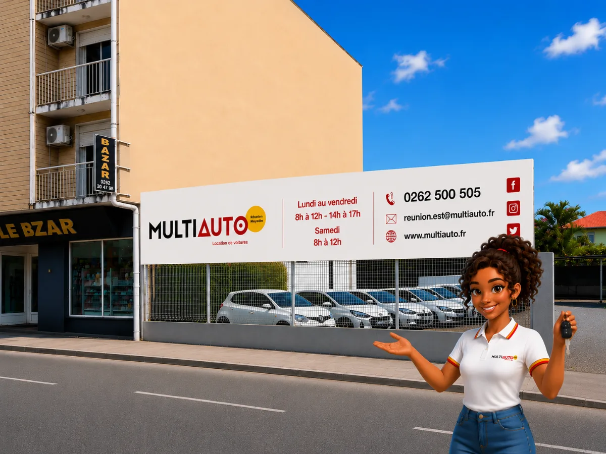MultiAuto-Station in Saint-André, Mietwagen auf La Réunion